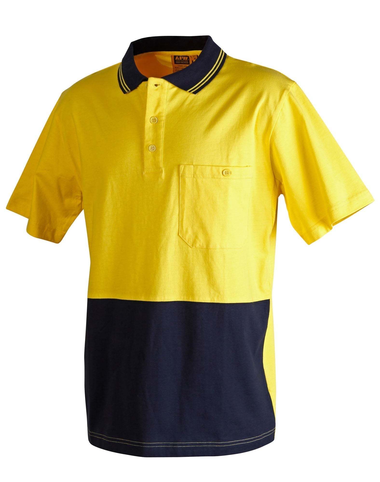 AIW SW35 Cotton Jersey Two Tone Safety Polo - WEARhouse