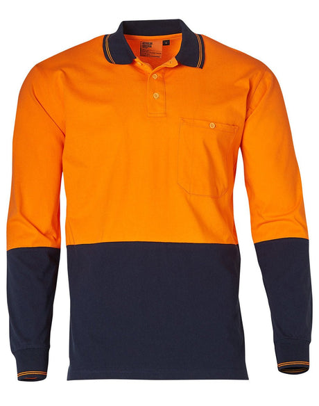 AIW SW36 Cotton Jersey two tone Long Sleeve Safety Polo - WEARhouse