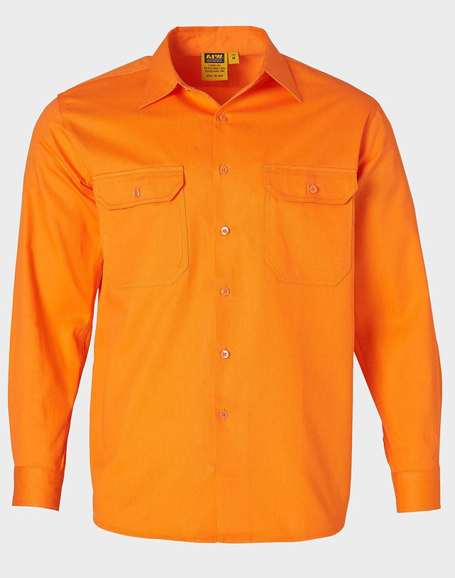 AIW SW51 MEN'S HI-VIS L/S DRILL SHIRT