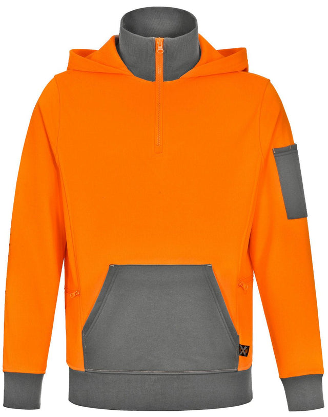 AIW SW78 UNISEX HI VIS ¼ ZIP PREMIUM FLEECE HOODIE - WEARhouse