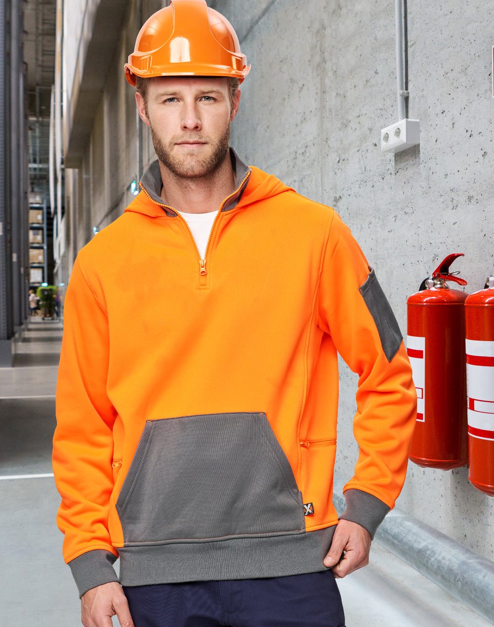 AIW SW78 UNISEX HI VIS ¼ ZIP PREMIUM FLEECE HOODIE - WEARhouse