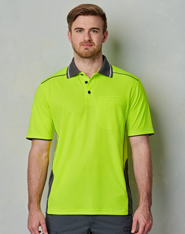 AIW SW79 UNISEX HI-VIS BAMBOO CHARCOAL VENTED SS POLO - WEARhouse