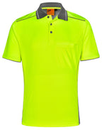 AIW SW79 UNISEX HI-VIS BAMBOO CHARCOAL VENTED SS POLO - WEARhouse