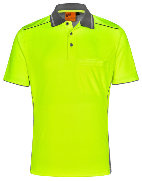 AIW SW79 UNISEX HI-VIS BAMBOO CHARCOAL VENTED SS POLO - WEARhouse