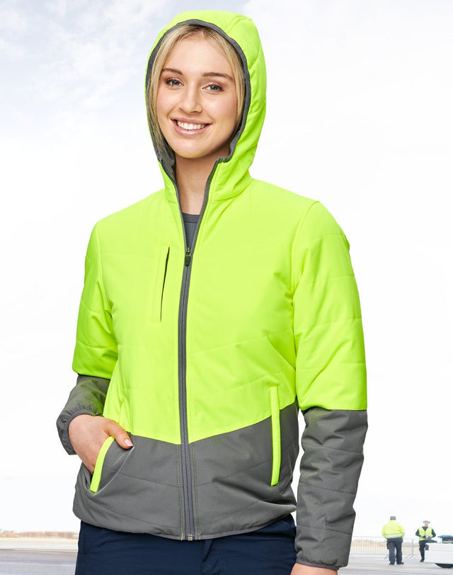 AIW SW80 UNISEX HI VIS MODERN STYLING HOODED PUFFER JACKET - WEARhouse