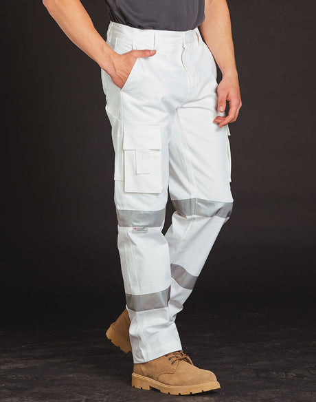 AIW WP18HV Mens White Safety pants with Biomotion Tape Configuration - WEARhouse