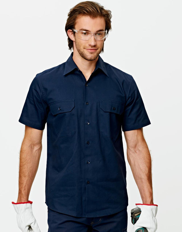 AIW WT03 Cotton Drill Short Sleeve Work Shirt - WEARhouse