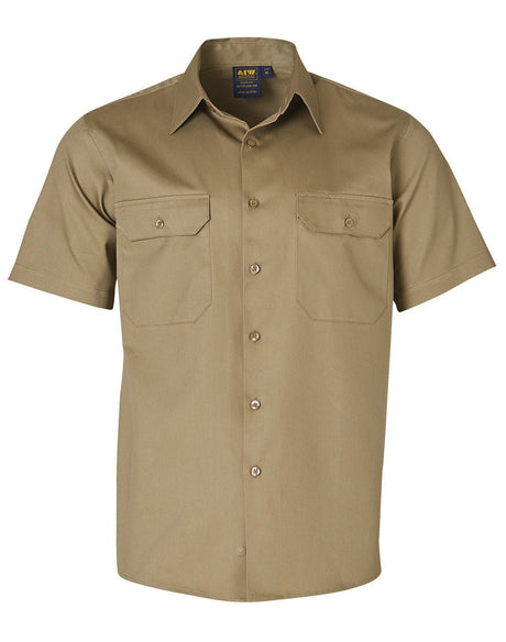 AIW WT03 Cotton Drill Short Sleeve Work Shirt - WEARhouse