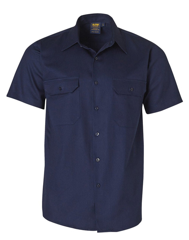 AIW WT03 Cotton Drill Short Sleeve Work Shirt - WEARhouse