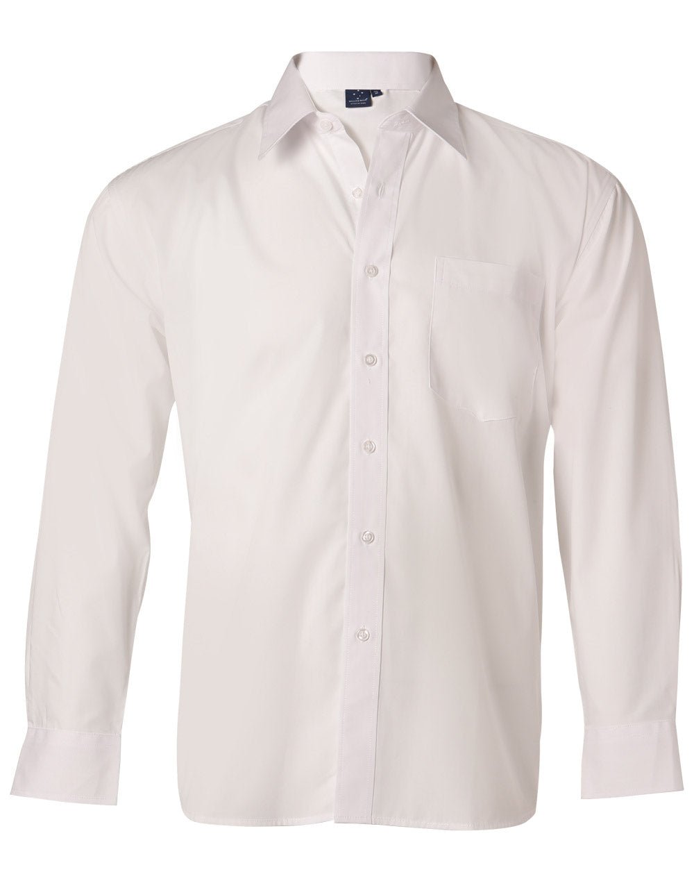 Benchmark BS01L Men's Poplin Long Sleeve Business Shirt - WEARhouse