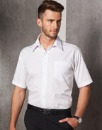 Benchmark BS01S Men's Poplin Short Sleeve Business Shirt - WEARhouse