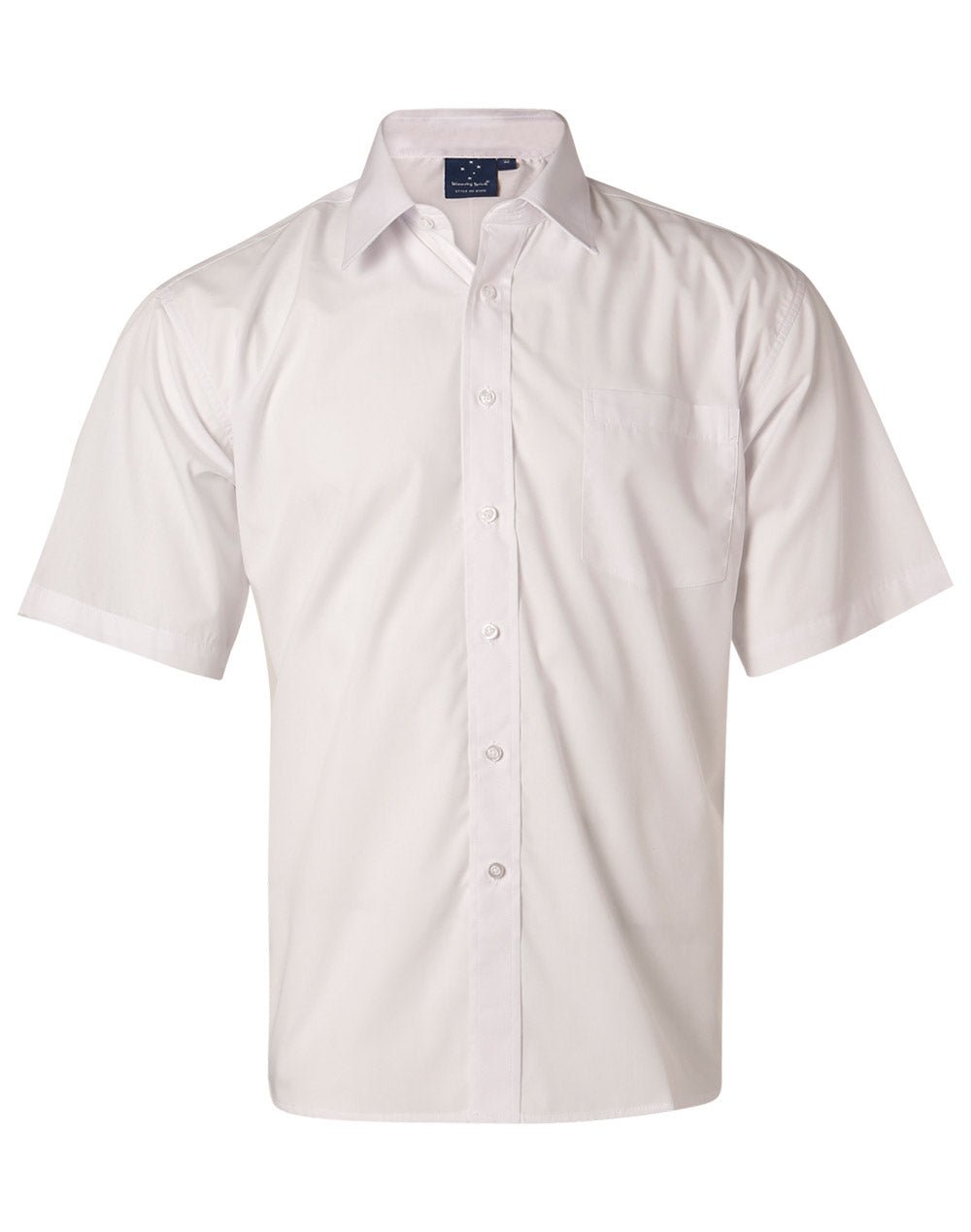 Benchmark BS01S Men's Poplin Short Sleeve Business Shirt - WEARhouse