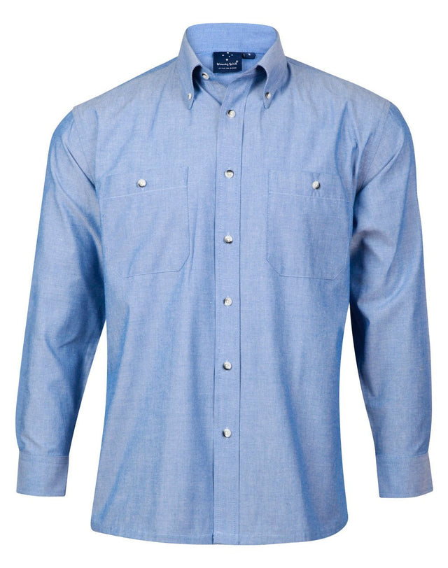 Benchmark BS03L Men's Chambray Long Sleeve - WEARhouse