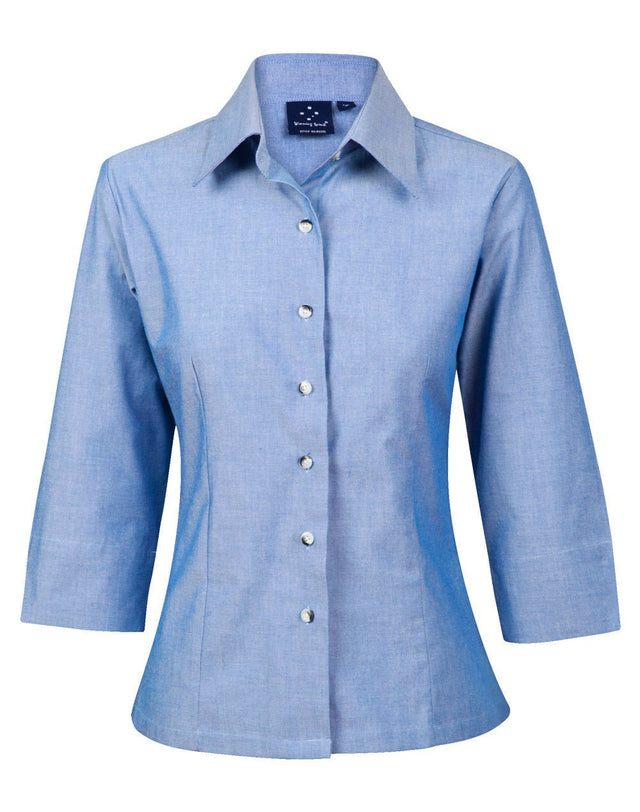 Benchmark BS04 Ladies' Chambray 3/4 Sleeve - WEARhouse