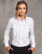Benchmark BS06L Epaulette Long Sleeve-Unisex - WEARhouse