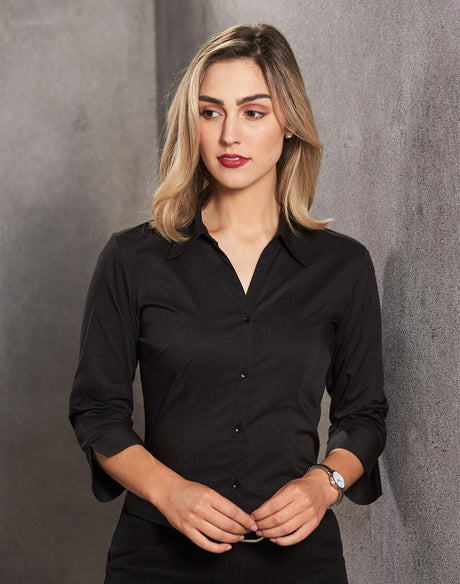 Benchmark BS07Q Women's Teflon Executive 3/4 Sleeve Shirt - WEARhouse