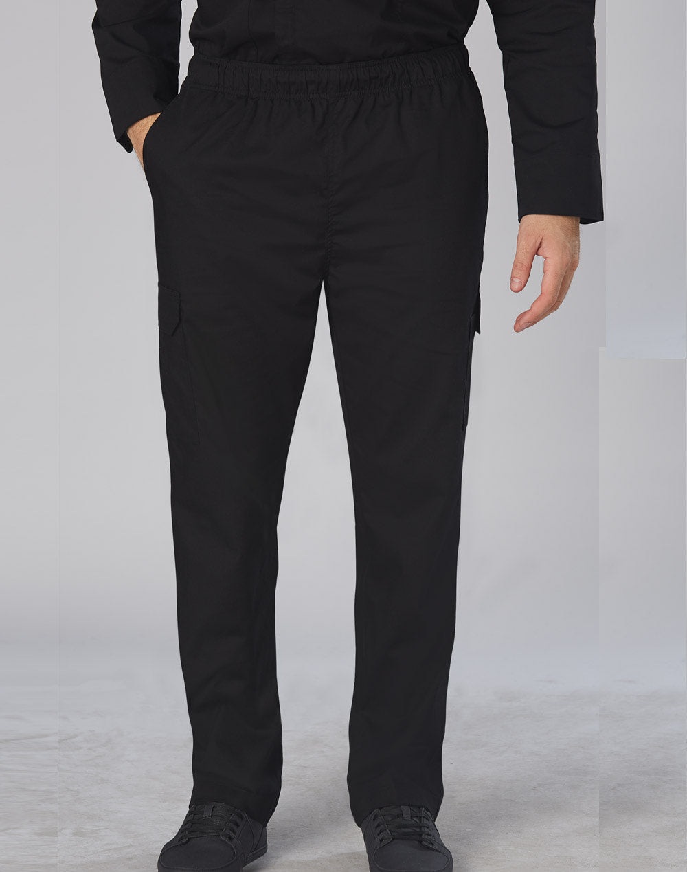 Benchmark CP03 MENS FUNCTIONAL CHEF PANTS Black Black - WEARhouse