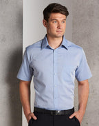 Benchmark M7011 Men's Fine Chambray Short Sleeve Shirt - WEARhouse