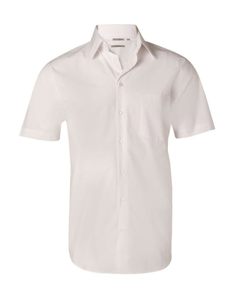 Benchmark M7020S Men's Cotton/Poly Stretch Short Sleeve Shirt - WEARhouse