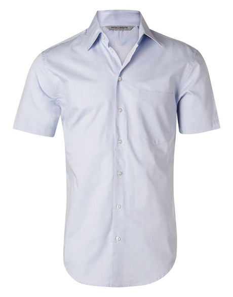 Benchmark M7030S Men's Fine Twill Short Sleeve Shirt - WEARhouse