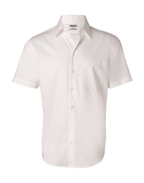 Benchmark M7030S Men's Fine Twill Short Sleeve Shirt - WEARhouse