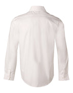 Benchmark M7100L Men's Self Stripe Long Sleeve Shirt - WEARhouse
