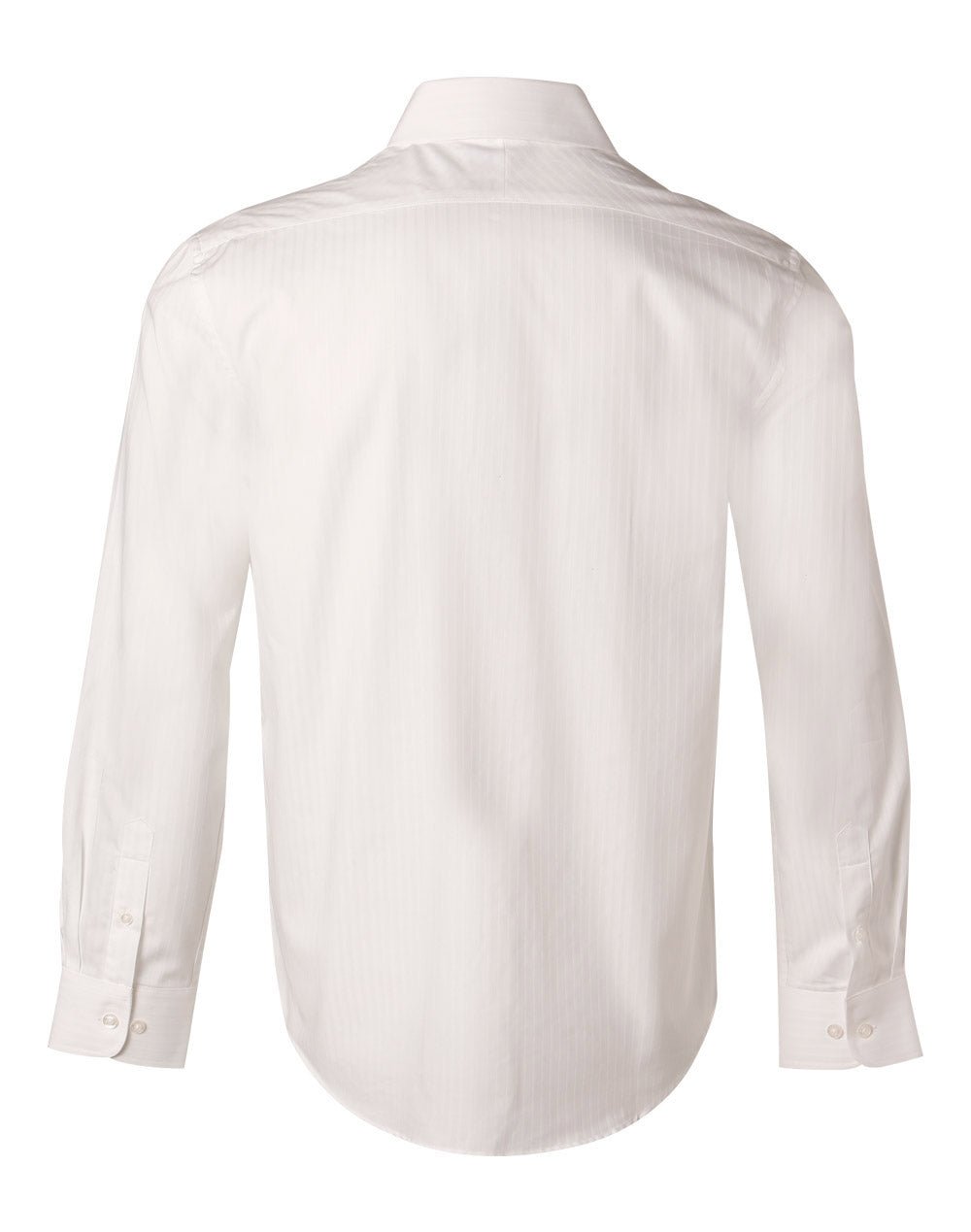 Benchmark M7100L Men's Self Stripe Long Sleeve Shirt - WEARhouse