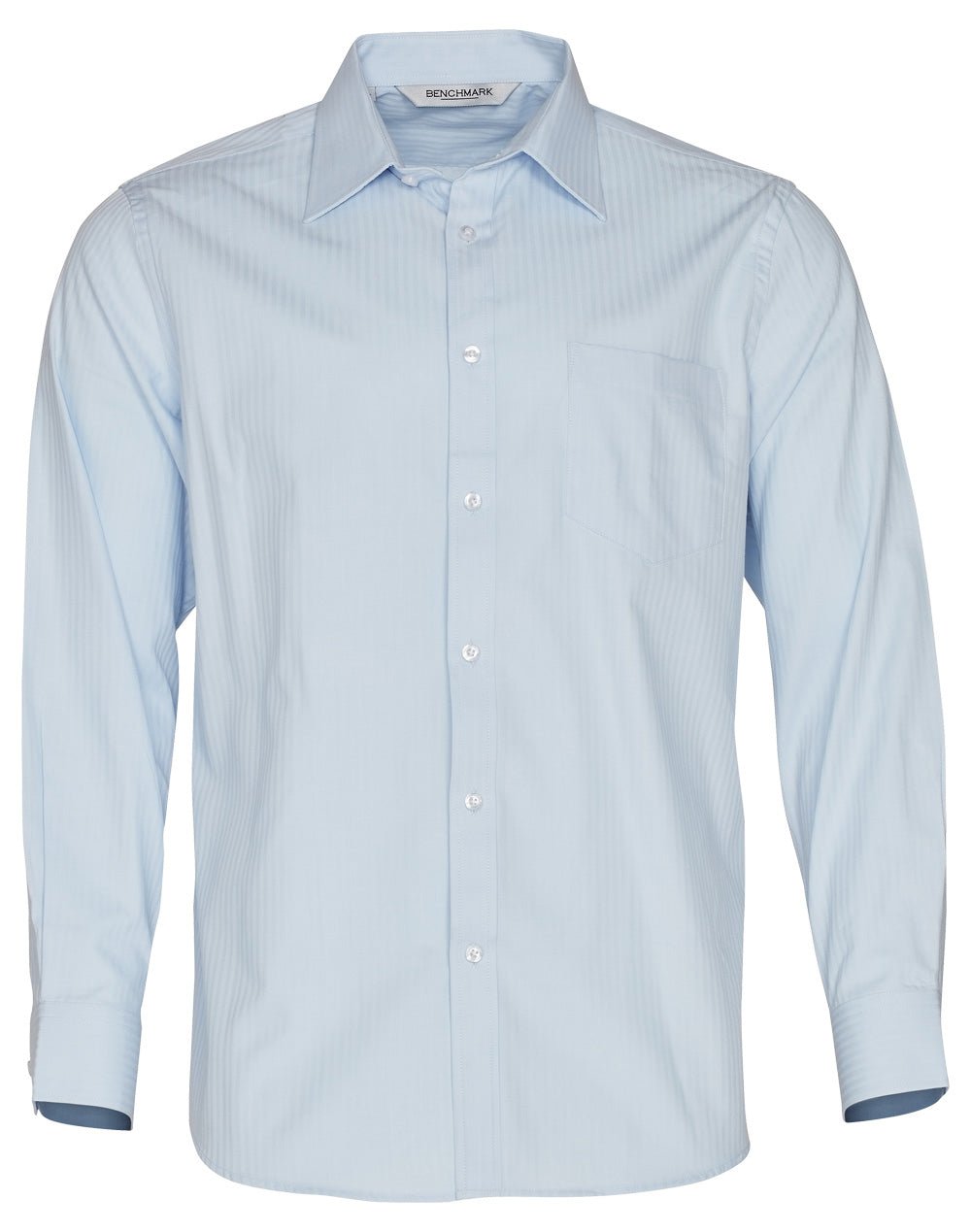 Benchmark M7112 Men's Mini Herringbone Long Sleeve Shirt - WEARhouse