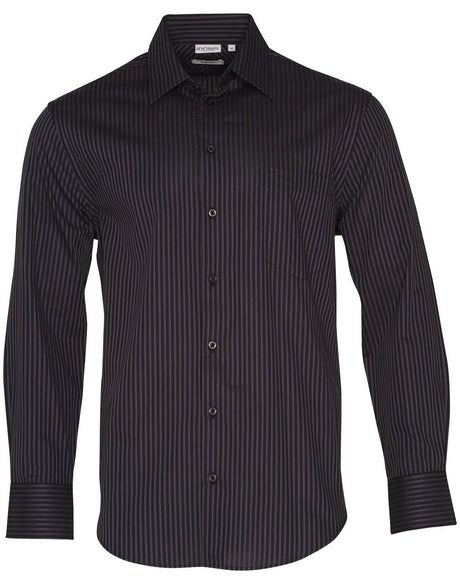 Benchmark M7132 Men's Dobby Stripe long sleeve shirt - WEARhouse