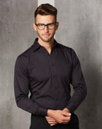 Benchmark M7132 Men's Dobby Stripe long sleeve shirt - WEARhouse