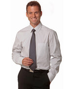 Benchmark M7200L Men's Ticking Stripe Long Sleeve Shirt - WEARhouse