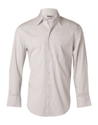 Benchmark M7200L Men's Ticking Stripe Long Sleeve Shirt - WEARhouse