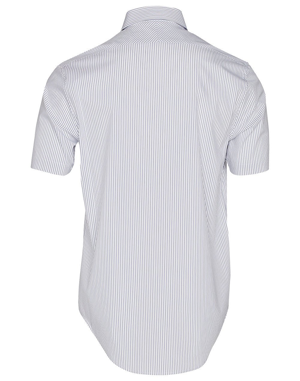 Benchmark M7200S Men's Ticking Stripe Short Sleeve Shirt - WEARhouse