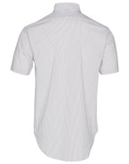 Benchmark M7200S Men's Ticking Stripe Short Sleeve Shirt - WEARhouse