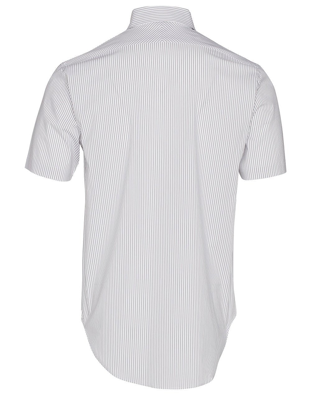 Benchmark M7200S Men's Ticking Stripe Short Sleeve Shirt - WEARhouse