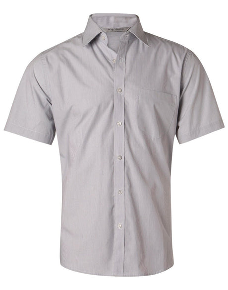 Benchmark M7211 Men's Fine Stripe Short Sleeve Shirt - WEARhouse