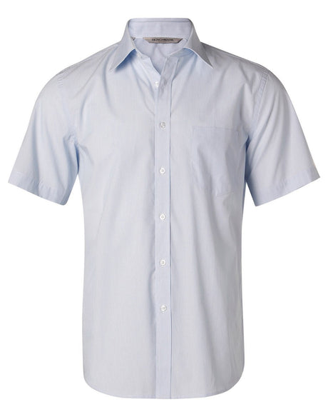 Benchmark M7211 Men's Fine Stripe Short Sleeve Shirt - WEARhouse