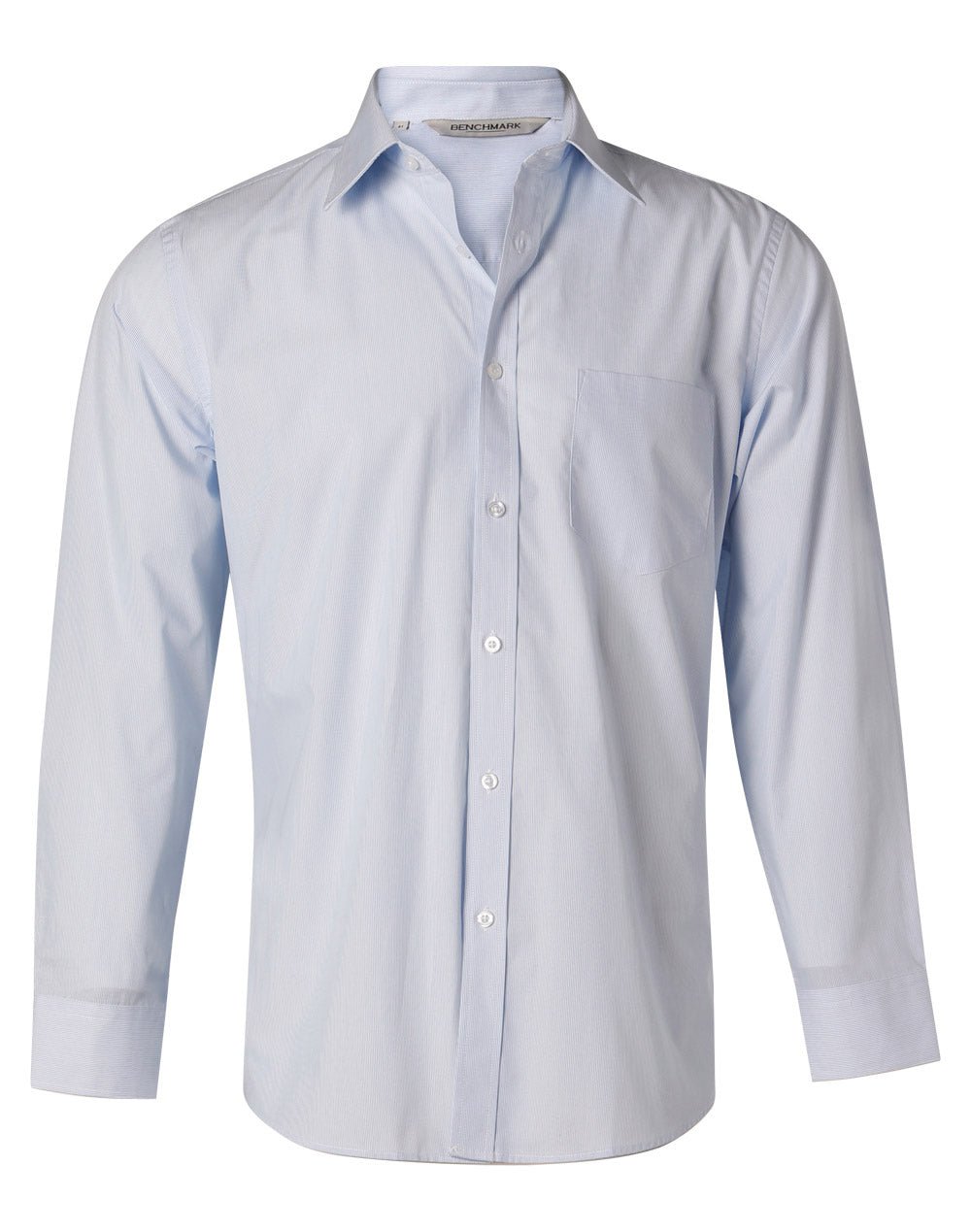 Benchmark M7212 Men's Fine Stripe Long Sleeve Shirt - WEARhouse