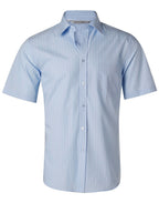 Benchmark M7221 Men's Pin Stripe Short Sleeve Shirt - WEARhouse