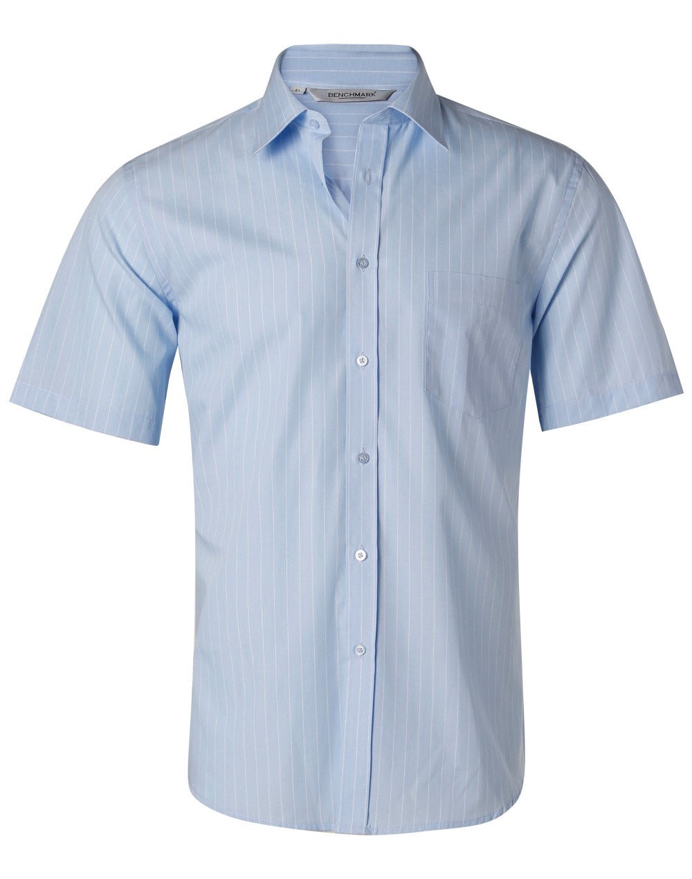 Benchmark M7221 Men's Pin Stripe Short Sleeve Shirt - WEARhouse