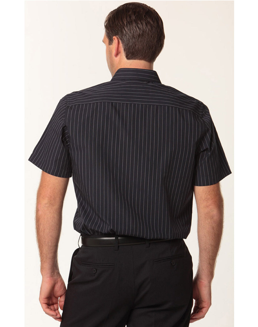 Benchmark M7221 Men's Pin Stripe Short Sleeve Shirt - WEARhouse