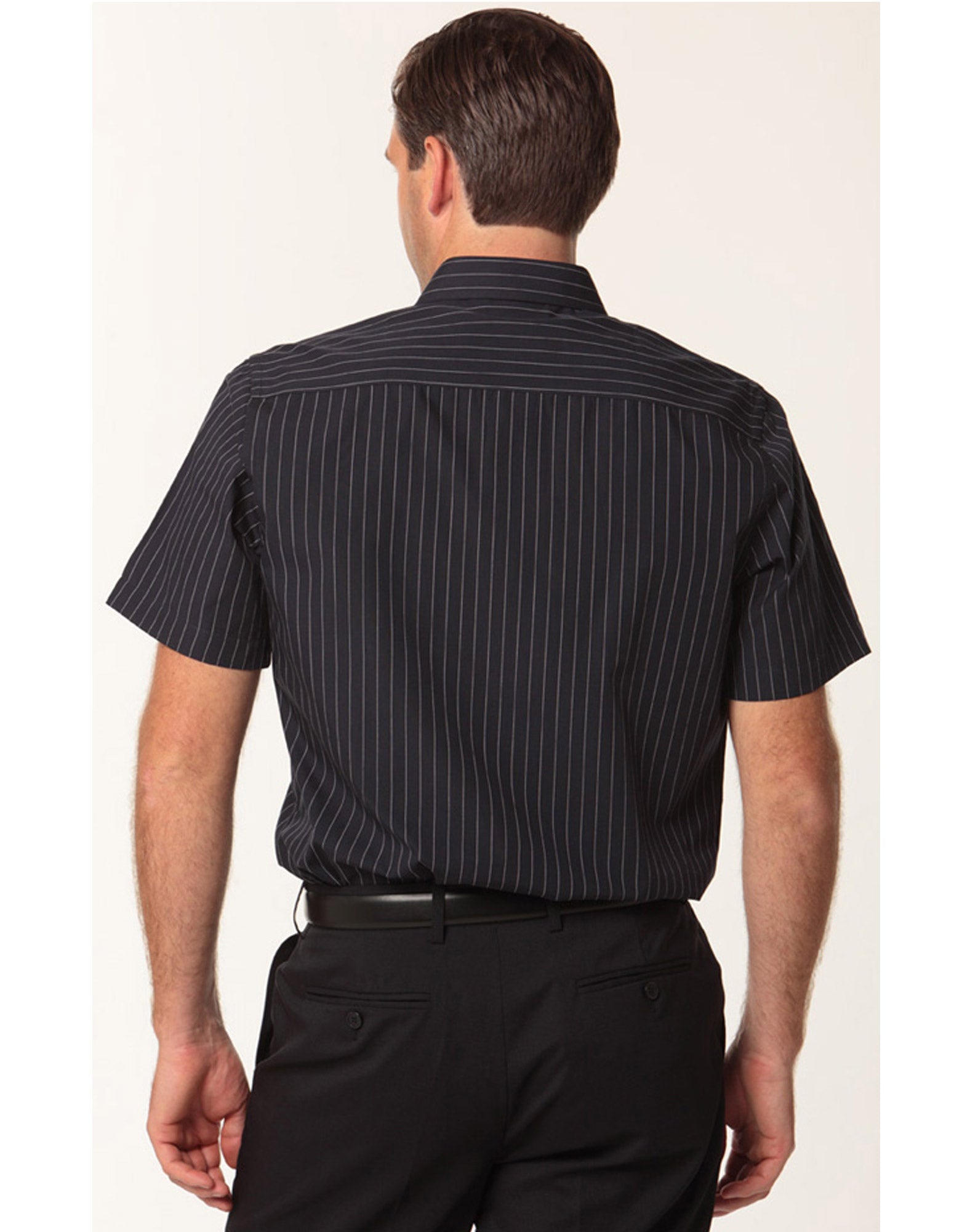 Benchmark M7221 Men's Pin Stripe Short Sleeve Shirt - WEARhouse