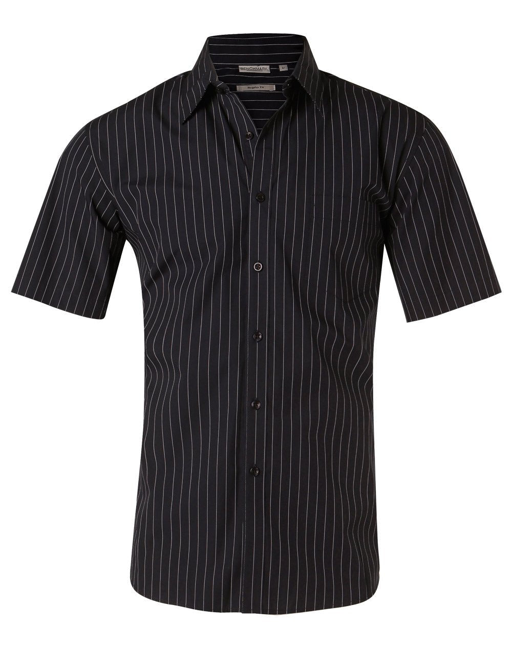 Benchmark M7221 Men's Pin Stripe Short Sleeve Shirt - WEARhouse