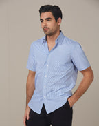 Benchmark M7231 Men's Balance Stripe Short Sleeve Shirt - WEARhouse