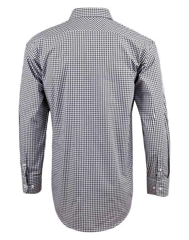 Benchmark M7300L Men’s Gingham Check Long Sleeve Shirt with Roll-up Tab Sleeve - WEARhouse