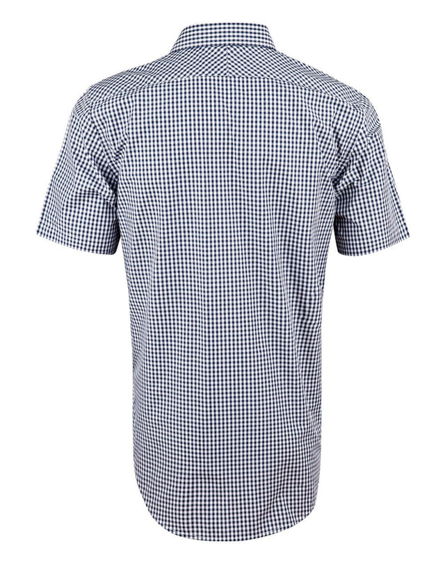 Benchmark M7300S Men’s Gingham Check Short Sleeve Shirt - WEARhouse