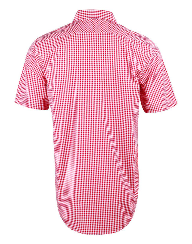 Benchmark M7300S Men’s Gingham Check Short Sleeve Shirt - WEARhouse