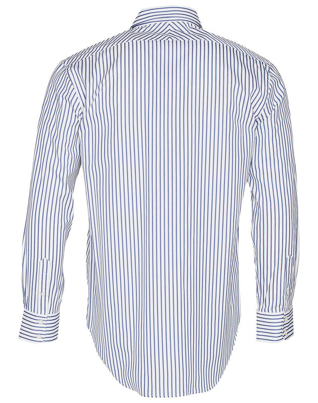 Benchmark M7310L Men's Executive Sateen Stripe Long Sleeve Shirt - WEARhouse