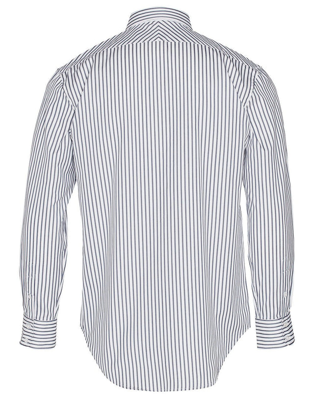 Benchmark M7310L Men's Executive Sateen Stripe Long Sleeve Shirt - WEARhouse