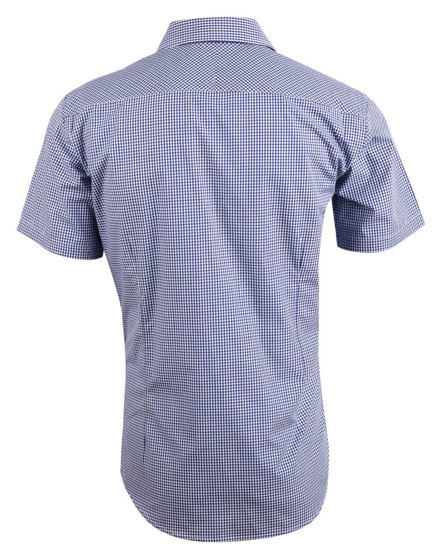 Benchmark M7320S Men’s Multi-Tone Check Short Sleeve Shirt - WEARhouse